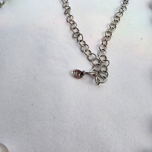 Signed LUC 925 CN Lucas Lameth Sterling Silver Gray Baroque Pearl Necklace long - Picture 6 of 10